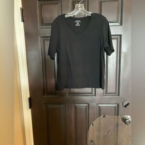 Chico's Classic Black V-Neck Tee size 2(L)